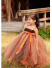 Orange Brown Fall Flower Girl Dress Baby Tutu Dress